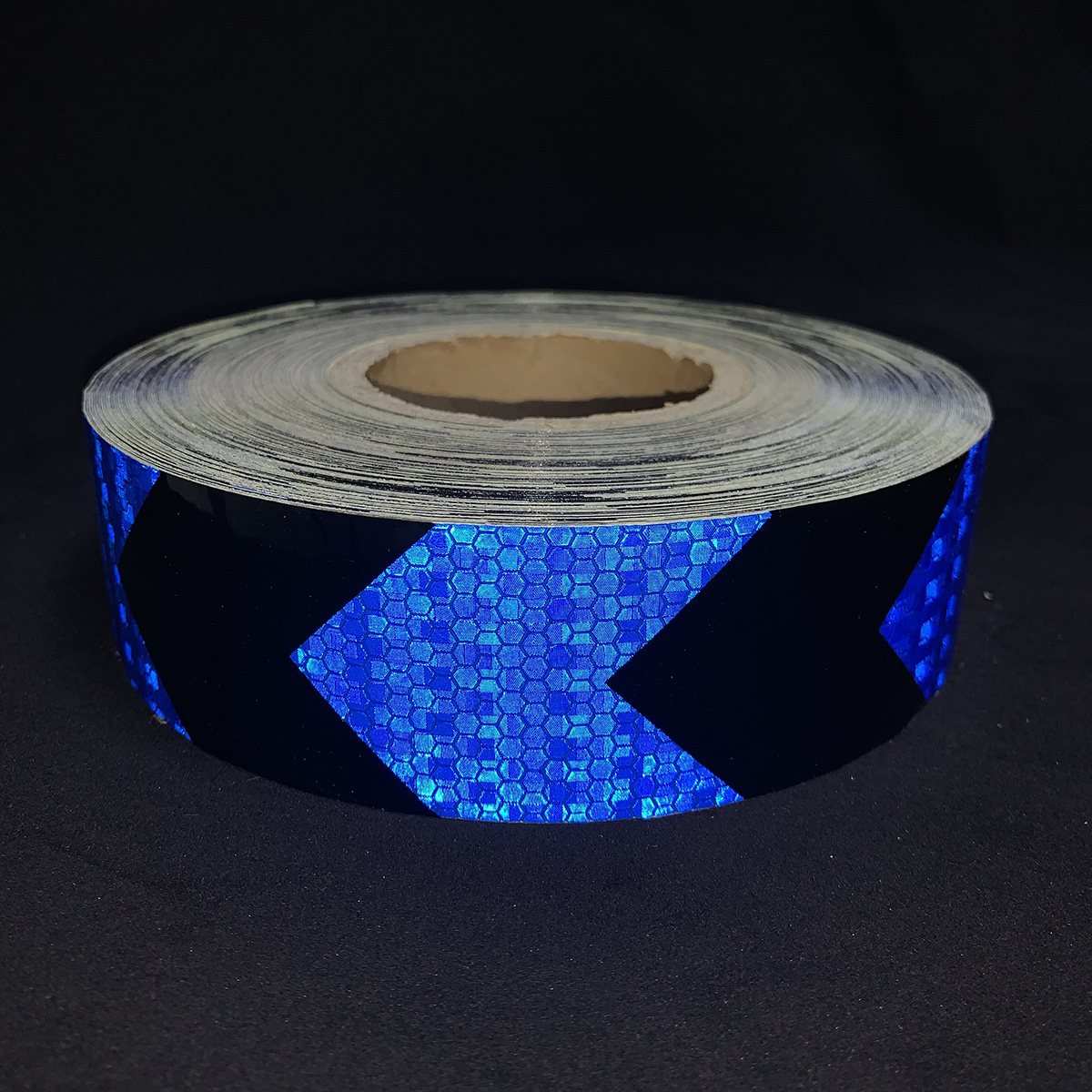 5cm 45m Black And Blue PVC Honeycomb Arrow Reflective Tape From China