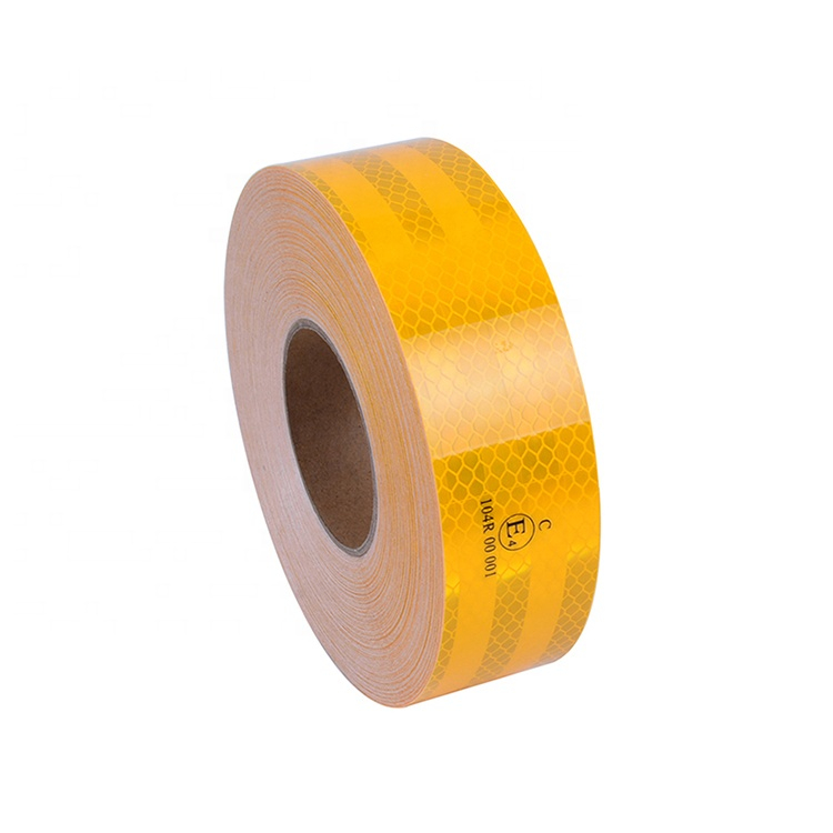 Golden Yellow Micro Prismatic Pet Pc Pmma High Visibility Relfective Tape From China